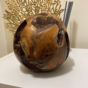 Wooden Sphere sculpture, Home Decor